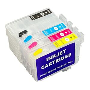 Sublimation Ink Cartridges, Empty Refillable Ink Cartridges Compatible for WF-7110 WF-7210 WF-7610 WF-7620 WF-7710 WF-7720 WF-3620 WF-3640 Printers ARC Chip 4Pcs Reusable Ink Cartridges Kit