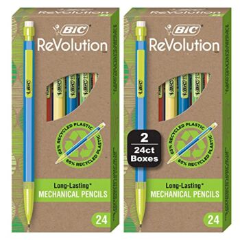 BIC Ecolutions Mechanical Pencils with Erasers, With Colorful Barrel, Medium Point (0.7mm), 48-Count Pack, Mechanical Pencils Made from 81% Recycled Plastic Excluding Leads and Erasers | The Storepaperoomates Retail Market - Fast Affordable Shopping