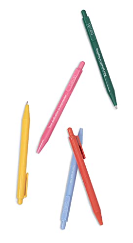 ban.do Black Ink Retractable Ballpoint Pen Set of 5, Colorful Plastic Click Pens for School/Office Supplies, Compliments | The Storepaperoomates Retail Market - Fast Affordable Shopping