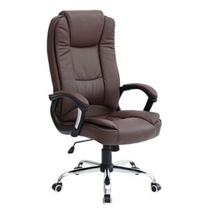 Desk Chair Task Chair Chair Office Computer Chair Classic Style Office Leather Chair Boss Chair Lifting Swivel Armrest Reclining Chair Desk Office Chair (Color : Brown)