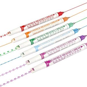 PNPEKT Curve Highlighter Pen Set,Dual Tip Curve Pens Highlighters Flownwing Flair Pens That Make Designs,6 Color Curve Highlighter Pen Journal Planner Pens For Art Office School Supplies