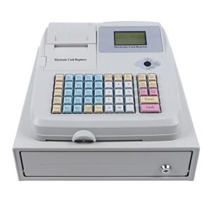 SNKOURIN POS System Cash Register,Electronic Cash Register with Removable Cash Tray and Thermal Printer,Small Square Money Drawer Multifunction Cash Register for Small Business/Retail/Restaurant