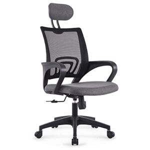 FUMELAISI Home Office Chair, Ergonomic Mesh Desk Chairs Headrest, High Back Computer Chair Lumbar Support Rolling Desk Chair with Adjustable Remove Headrest and Armrests