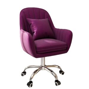 Xiaofang Home Comfortable Back Chair, Office Chair, Cute Bedroom Lounge Chair for Girls, Student Desk Swivel Chair,liftable (Purple)