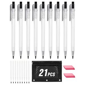 UNIA Mechanical Pencil with Infinity, Infinity Pencil Set Include 9 Pcs Infinity Pencils Mechanical Aesthetic,9 Replacement Heads,2 Large Erasers and 1 Pencil Pouch for School Writing Drawing