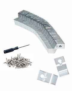 Silver Table Top Fasteners with Screws, Table Top Connectors Set of 24/48/96 Packs (Include 24/48/96 Clips,24/48/96 Screws) (96)