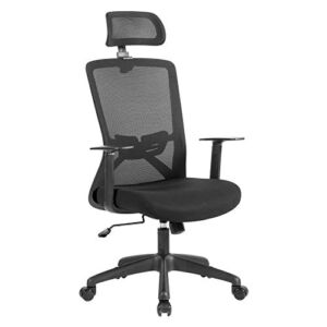UNICOO – Office Chair Ergonomic High Back Swivel Chair, Mesh Computer Chair, Office Task Desk Chair with Lumbar Support, Backrest and Headrest (W-215C Black)