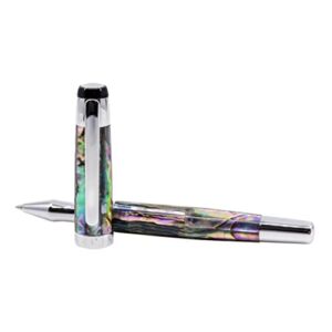ARCIS The Abalone Rollerball Pen, 925 Sterling Silver, with 2 Ink Refills – Quality-Made Luxury Pen for Journaling, Note Taking, Writing – Weighted Professional Pens – Premium Executive Pens