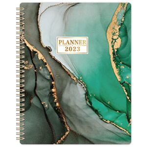2023 Planner – Planner/Calendar 2023, Jan 2023 – Dec 2023, 2023 Planner Weekly and Monthly with Tabs, 8″ x 10″, Flexible Cover, Thick Paper, Twin-Wire Binding, Perfect Daily Organizer – Black-Green Gilding
