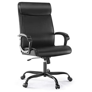 Home Office Desk Chairs – Executive Office Chair – Ergonomic Mid-Back Home Computer Desk Chair with Lumbar Support, PU Leather, Adjustable Height & Swivel