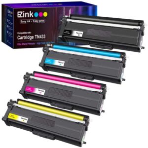 E-Z Ink (TM Compatible Toner Cartridge Replacement for Brother TN-433 TN433 TN433bk TN431 Compatible with HL-L8260CDW HL-L8360CDW MFC-L8610CDW MFC-L8900CDW (Black, Cyan, Magenta, Yellow, 4 Pack)