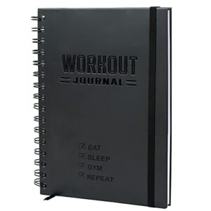 Hardcover Fitness Journal Workout Planner for Men & Women – A5 Sturdy Workout Log Book to Track Gym & Home Workouts