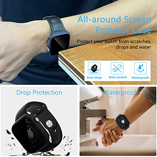 [3 Pack] Privacy Screen Protector for Apple Watch SE (2nd Gen)/SE/6/5/4 40mm, Hard PC Ultra-Thin Case with Built-in Anti-Peeping Tempered Film for Apple Watch SE 2/SE/6/5/4 40mm, Black/Clear/Blue | The Storepaperoomates Retail Market - Fast Affordable Shopping