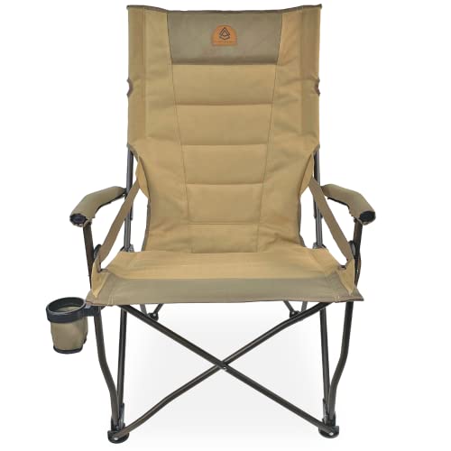 Black Sierra Traditions Vortex Lumbar Chair, Oversize Folding with Cup Holder and Carry Bag, Portable Chair for Camping, Fishing, Yard, Sports, Hunting with Extra Lumbar Support | The Storepaperoomates Retail Market - Fast Affordable Shopping