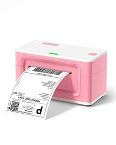 MUNBYN Pink Label Printer, USB Shipping Label Printer for Shipping Packages & Small Business, 4×6 Thermal Sticker Label Printer Compatible with Chrome, Mac Os, Windows