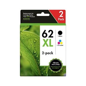 62XL Ink Cartridges Black/Color Combo Pack Replacement for HP 62XL 62 XL for Envy 5540 5640 5660 7644 7645 OfficeJet 5740 8040 OfficeJet 200 250 Series Printer (1 Black, 1 Tri-Color, 2-Pack) | The Storepaperoomates Retail Market - Fast Affordable Shopping
