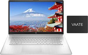2021 HP 17 Laptop, Newest AMD Ryzen 5 5500U(Beat i7-1065G7) 16GB RAM 512GB SSD, 17.3inch FHD Display, Webcam for Zoom, HDMI, Wi-Fi Thin Design, Win 10-Free Windows 11 Upgrade,VAATE Bundle inch Laptop