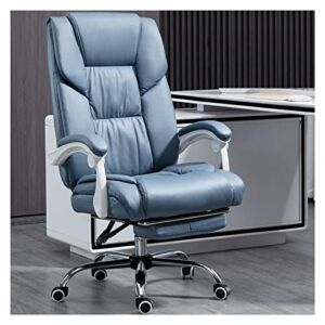 Office Chair, Ergonomic Home Desk Chair, Comfortable Swivel Computer Task Chair with Footrest And 90°-160° Adjustable Backrest, Internal High-density Rebound Sponge, Height Adjustable ( Color : Blue )