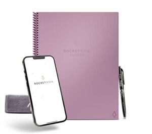 Rocketbook Fusion Smart Reusable Notebook – Calendar, To-Do Lists, and Note Template Pages with 1 Pilot Frixion Pen & 1 Microfiber Cloth Included – Pink Cover, Letter Size (8.5″ x 11″)