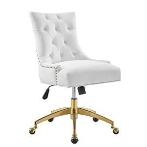 Modway Regent Tufted Performance Velvet Swivel Office Chair in Gold White