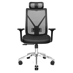 Ergonomic Office Chair, High Back Desk Chair, Adjustable Headrest with 3D Armrest Chair, Lumbar Support and Tilt Function with 120° Rocking Computer Chair for Home or Office