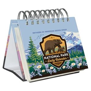 Americanflat Perpetual Flip Calendar for Office Desk – National Park Daily Perpetual Calendar with Spiral Binding featuring 63 National Parks Calendar 5.5″ Desktop Size