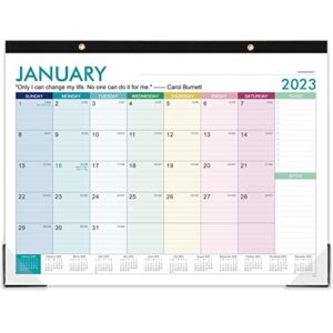 2023-2024 Desk Calendar – Large Desk/Wall Calendar 2023-2024, 2-in-1, 22″ x 17″, Jan.2023 – Jul.2024, Thick Paper with Corner Protectors, Large Ruled Blocks – Colorful Lump