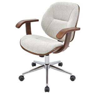 New Pacific Direct Samuel Fabric Bamboo w/Armrest Office Chair, Beige