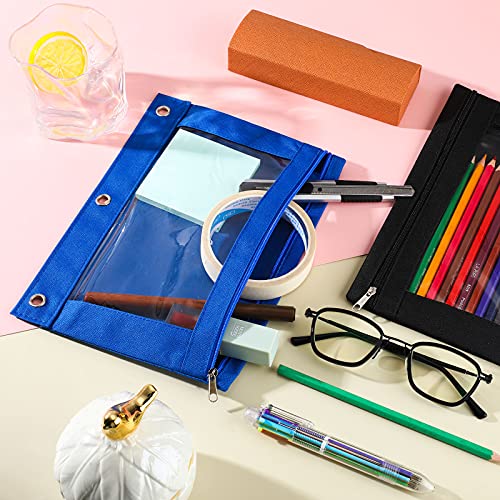 45 Pack Pencil Pouch 3 Ring Binder Pencil Pouch Cloth Pencil Pouches for 3 Ring Binder Zipper Pencil Case Bag with Clear Window for Storing School Writing Supplies | The Storepaperoomates Retail Market - Fast Affordable Shopping