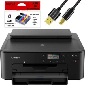 Canon Wireless Pixma Inkjet Printer – Wireless Printer for Home and Office Use – Inkjet Computer Printers with 2-Sided Printing Function – Color Printer, Bonus NeeGo Ink and 6 Ft NeeGo Printer Cable