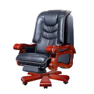 PENN EXECUTIVE CHAIRS Penn High Back Executive Office Chair – Fully Reclining Genuine Leather with Solid Wood (450 Lbs. Weight Capacity)
