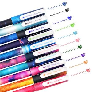 SITAKE 10 Pcs Cute Pens Kawaii Pens Fun Pens, 0.38mm colorful Writing Gel Ballpoint Pens, Korean Japanese Stationery School Supplies for Teen Girls Women Gifts (Starry sky)