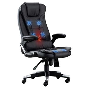 hzlagm Executive Massage Office Chairs, Ergonomic Office Chair, 100% PU Leather, Big and Tall Office Chair, Adjustable Height and Angle of Office Chairs for Heavy People 330 lb