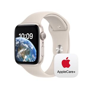 Apple Watch SE GPS 44mm Starlight Aluminium Case with Starlight Sport Band – M/L with AppleCare+ (2 Years)