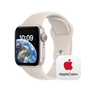 Apple Watch SE GPS 40mm Starlight Aluminum Case with Starlight Sport Band – S/M with AppleCare+ (2 Years)
