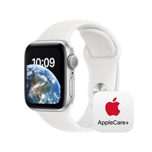 Apple Watch SE GPS 40mm Silver Aluminium Case with White Sport Band – M/L with AppleCare+ (2 Years)