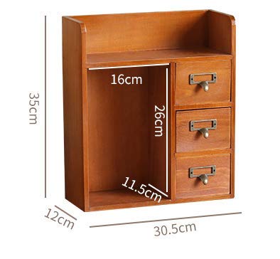 Retro wooden drawer storage box home desktop girl cosmetics jewelry storage rack storage box (C) | The Storepaperoomates Retail Market - Fast Affordable Shopping