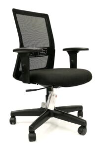 CavilUSA | MOOV Light Office Chair – Ergonomic High-Back Desk Chair, Breathable Mesh & Fabric Computer Chair – Adjustable Lumbar Support, Chair Height & Arms – Black