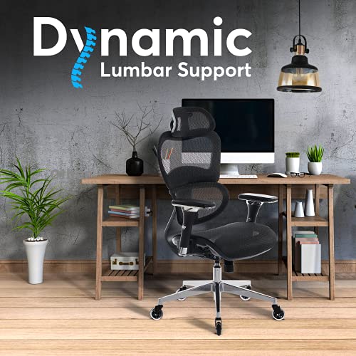 Oline ErgoPro Ergonomic Office Chair – Rolling Desk Chair with 4D Adjustable Armrest, 3D Lumbar Support and Blade Wheels – Mesh Computer Chair, Gaming Chairs, Executive Swivel Chair (Black) | The Storepaperoomates Retail Market - Fast Affordable Shopping