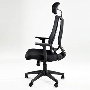 Mogard Office Ergonomic Chair 90° to 135° Adjustable High-Back Task Chair Lumbar Mesh Support Computer Chair Desk Chair Multifunction Executive Swivel with Head & Arm Rests Black