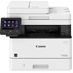 Canon imageCLASS MF455dwB All-in-One Wireless Monochrome Laser Printer, White – Print Scan Copy Fax – 40 ppm, 600 x 600 dpi, 1GB Memory, Auto 2-Sided Printing, 8.5×14 Legal, 5″ Touch Panel, Ethernet