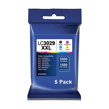 LC3029 XXL 5PKS Super High Yield Compatible Ink Cartridges Includes 2 Black, 1 Cyan,1 Magenta,1 Yellow for Brother LC3029 Ink Cartridges for MFC-J6535DW MFC-J6935DW MFC-J5830DW MFC-J5930DW Printer | The Storepaperoomates Retail Market - Fast Affordable Shopping