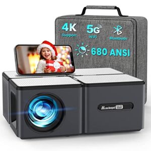 5G WiFi Bluetooth Projector 4K Supported – HD Outdoor Projector 680ANSI Native 1080P, MaxAngel Home Theater Projector with 300″ Display, Movie Projector for TV Stick, PS5, Laptop