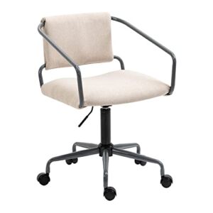 ANOUR Home Office Desk Chairs,Linen Fabric Armchair with Wheels,Adjustable Ergonomic Rolling Office Chair,Cute Computer Chair for Kids,Women