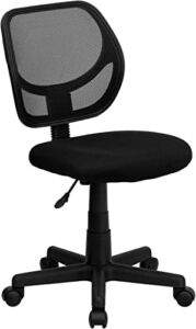 Bulk Continental Low Back Black Mesh Swivel Task Office Chair with Curved Square Back