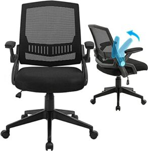 ANACCI Office Chair, Desk Chair with 5 Years Warranty, Mid-Back Computer Chair with Ergonomic Backrest & Soft Seat for Pain Back, Swivel Task Chairs for Heavy People (Morden, Black)