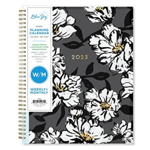 Blue Sky 2023 Weekly and Monthly Planner, January – December, 8.5″ x 11″, Clear Pocket Cover, Wirebound, Baccara Dark (142082)