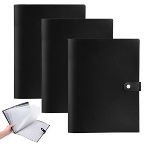3 Packs 10-Pocket File Folder, Letter A4 Paper Project Organizer Folders with Snap Button, Plastic Document Organizer for School Office Home