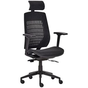 Vinsetto Ergonomic Mesh Office Chair High-Back Desk Chair with Breathable Fabric, Movable seat, 3D Armrest, Rotatable Headrest, Adjustable Lumbar Support, Black