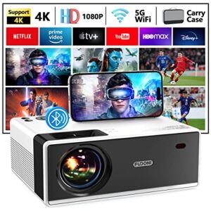 Projector with WiFi and Bluetooth, Projector 4K Support Native 1080P Projector, 5G WiFi FUDONI Outdoor Projector with 400 ANSI Max 300″ Display, Movie Projector Compatible w/iOS/Android/Win/PS5